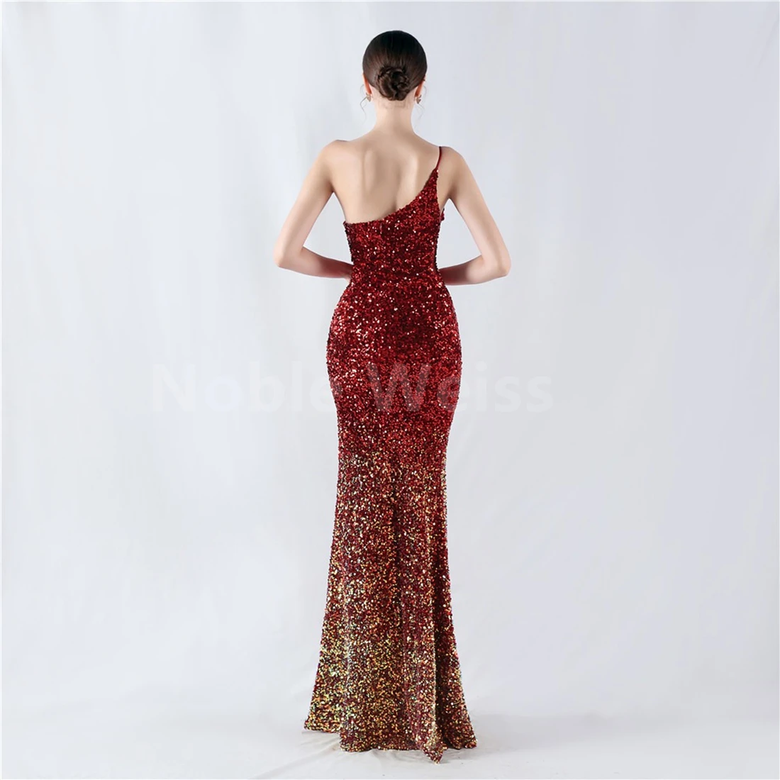 Sexy Floor-Length Sequin Mermaid Prom Dress Customized