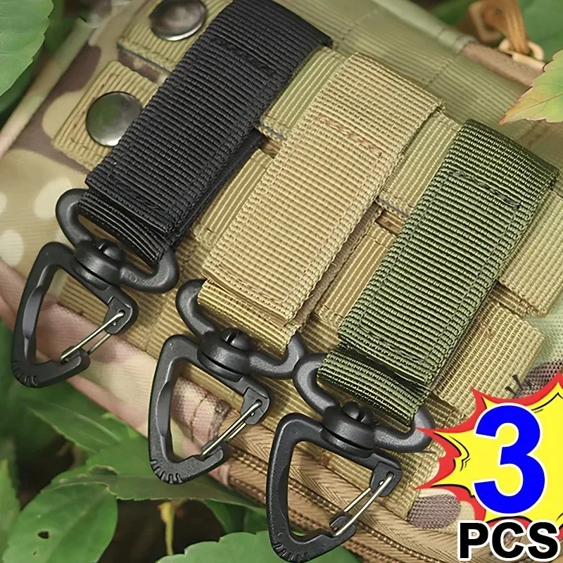 1-3Pcs Outdoor Camping Carabiner Nylon Tactical Backpack Key Hook Webbing Buckle System Belt Buckle Hanging Climbing Accessory