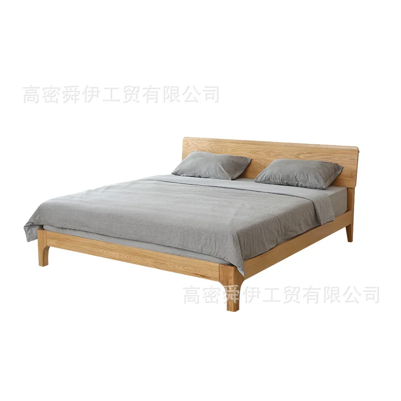 

Nordic 1.5m 1.8m oak double modern simple full solid wood wedding bed bedroom furniture