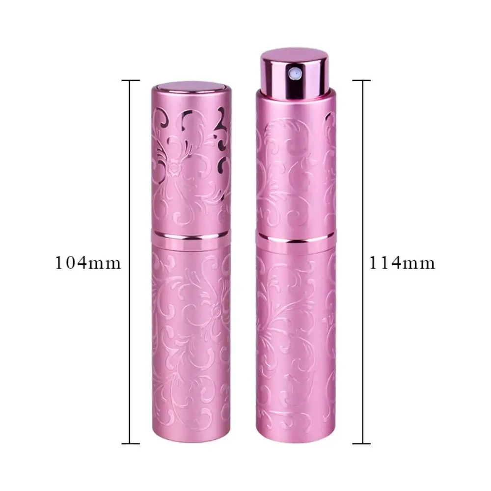 10ml Perfume Bottle Portable Refillable Empty Ultra-fine Spray Bottle Aluminium Oxide Rotate Relievo Travel Sub-bottle Travel