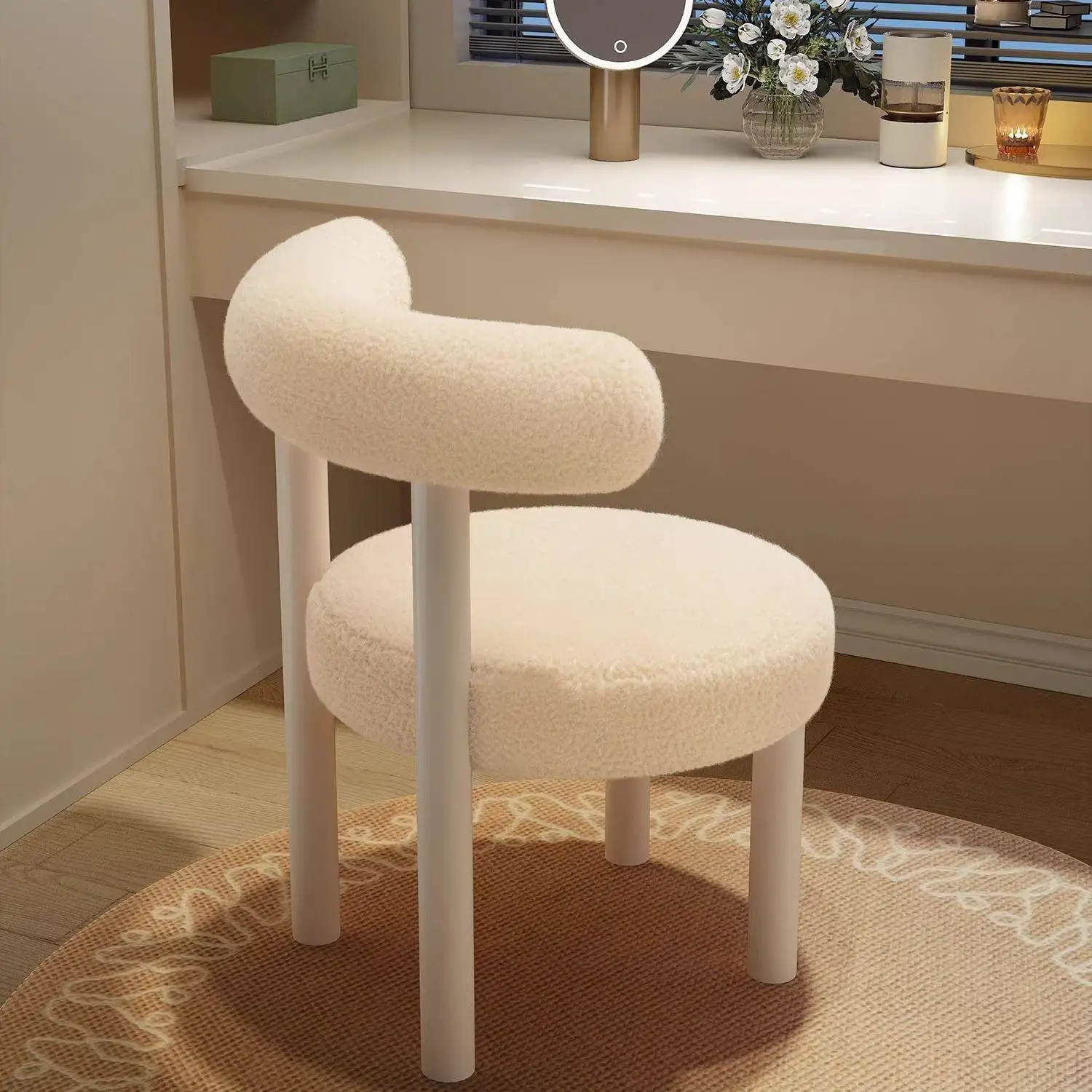 simple-luxury-backless-chair-pad-makeup-bench-study-desk-chair-backrest-stool-bedroom-vanity-chair-lightweight-leisure-furniture