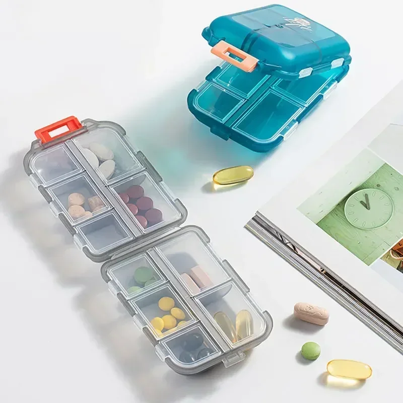 10 Grids Travel Pills Organizer Box Portable Folding Small Pill Case Daily Pills Container Pill Box Dispenser Plastic Container
