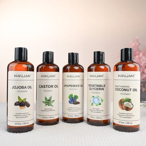 MAYJAM Jojoba filete glicerina vegetal aceite de coco fraccionado hidratante cara pelo piel aceite portador Base Natural