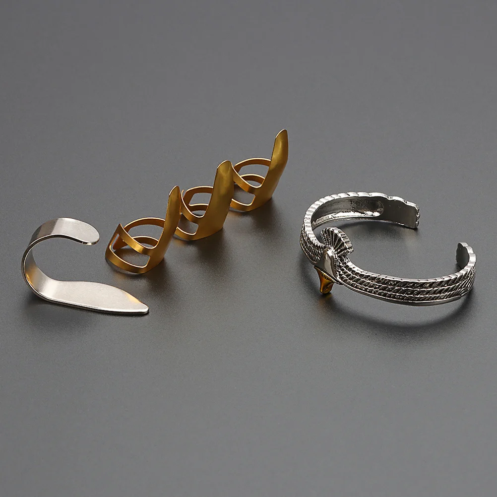 

1Set Gold Metal Guitar Finger Pick Set Durable Adjustable Thumb Finger Picks for Acoustic Electric Guitar Supplies