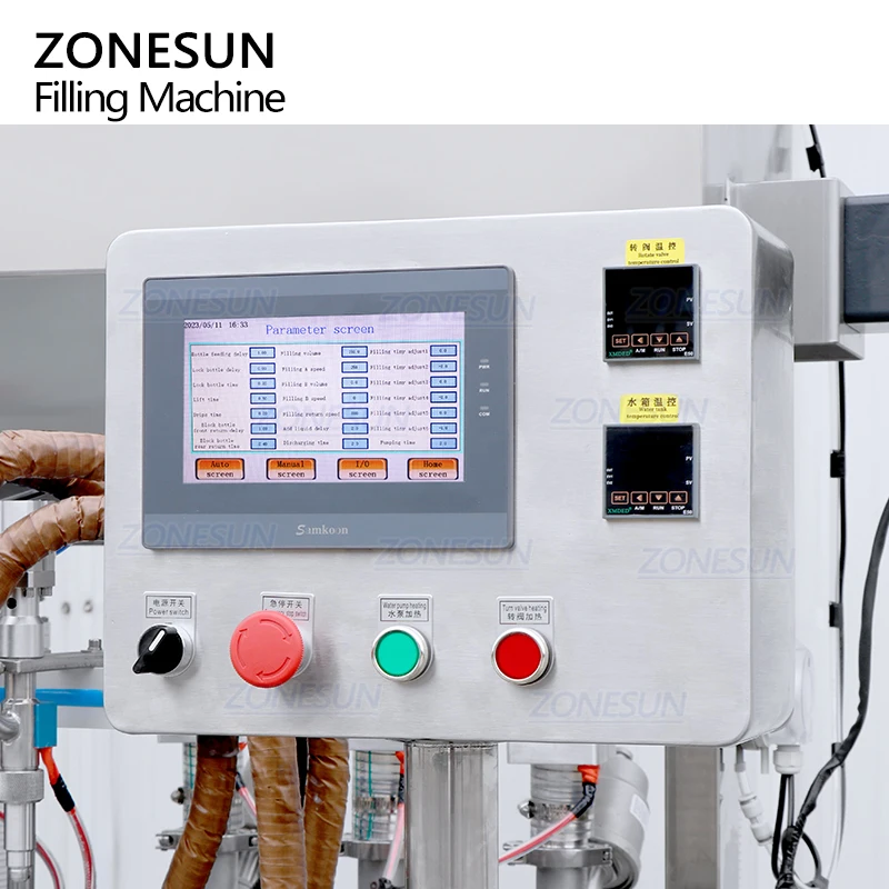 ZONESUN ZS-YT6T-6PXH Salve Vaselina ungüento cosmético tarro bálsamo máquina de llenado de pasta de salsa gruesa con mezcla y calefacción
