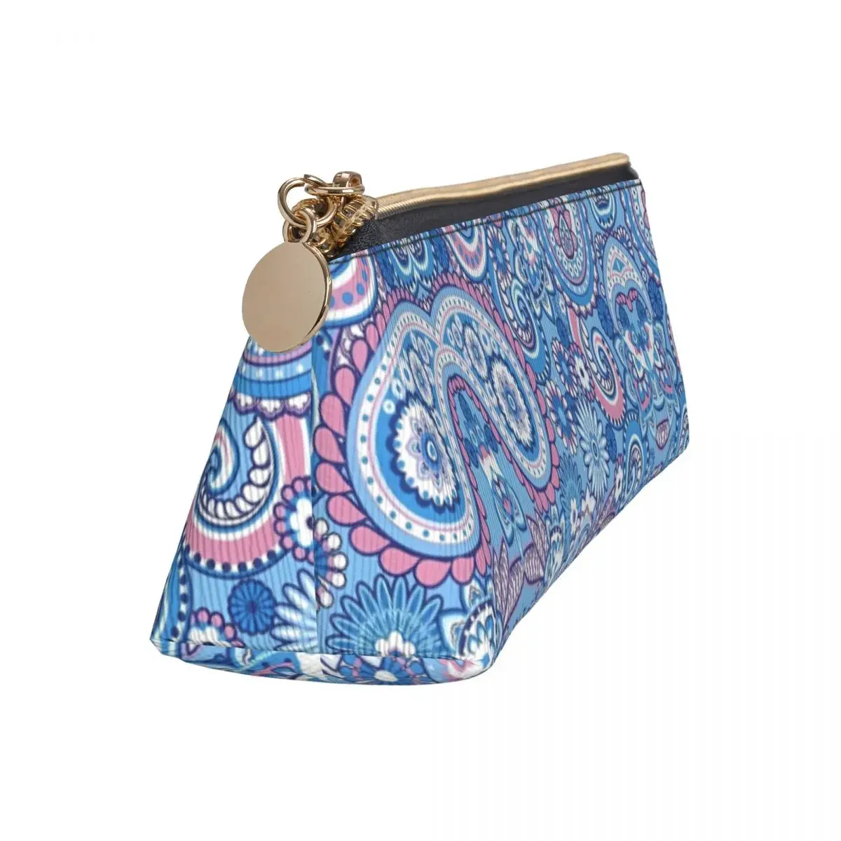 Trousse à crayons cachemire florale ornementale pour garçons et filles, sac traditionnel bleu mignon, grande capacité, étuis de retour à l'école