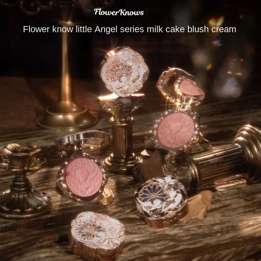 Colorete Flower Knows Little Angel, ligero, suave, duradero, maquillaje para mejorar la cara durante todo el día, crema de rubor coreano para mejillas