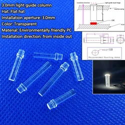 Apertura 3mm PC przezroczyste lekkie kolumna prowadząca LED patchmark abażur z czapką i znakiem karty z płaską głowicą