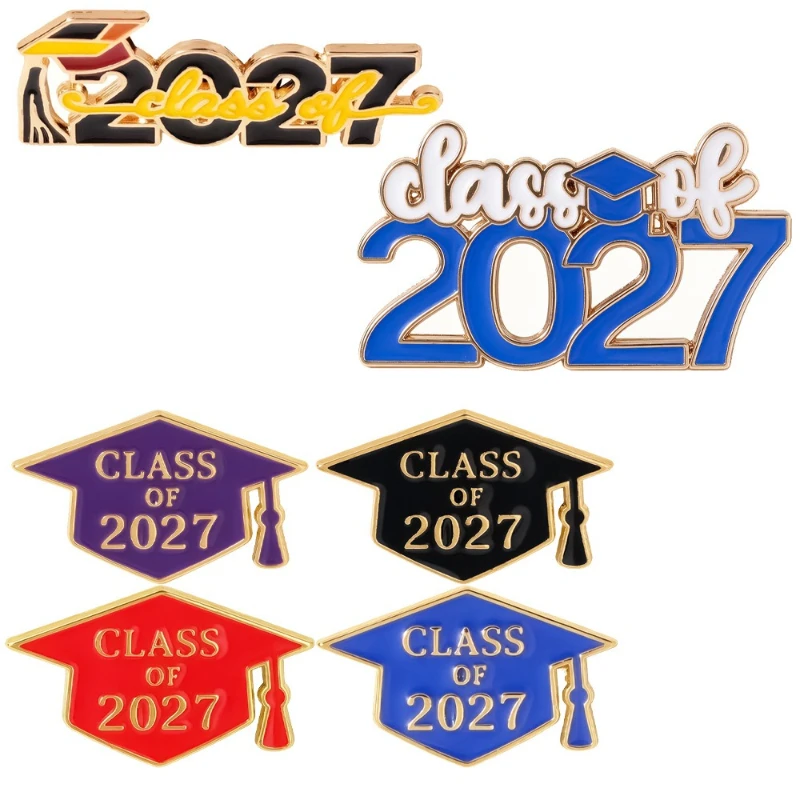 Graduation Cap Brooch Multicolor Alloy Enamel Badge Gift Metal Pin DIY Clothing Bags Hat T-shirt