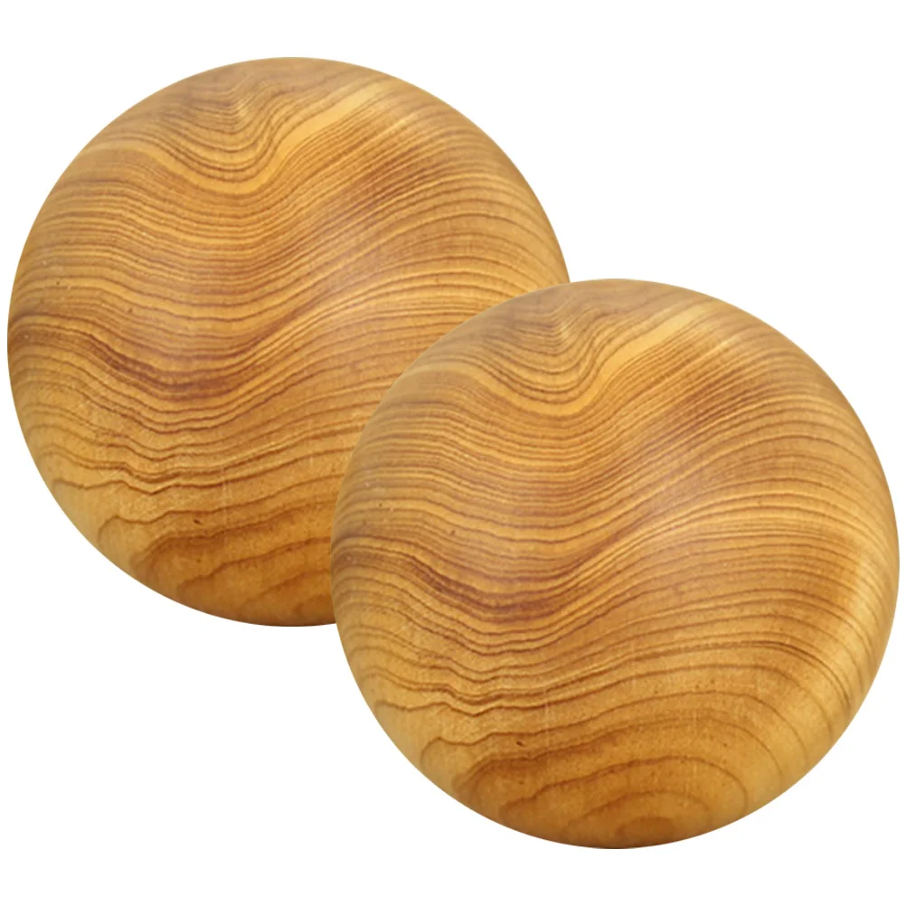 

2 Pack Natural Wood Hand Massage Balls Rolling Therapy Tools for Stress Relief Hand Training and Pain Relief