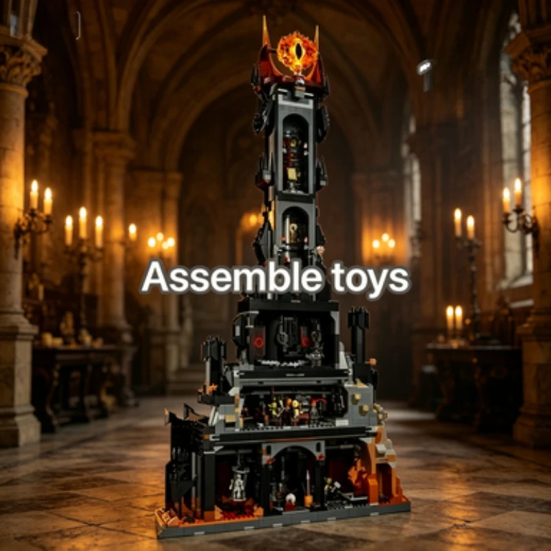 Bandai 10333 5471PCS Rings Eye of Sauron Barad-dur Black Tower Bloques de construcción premium coleccionables compatibles con ladrillos LEGO