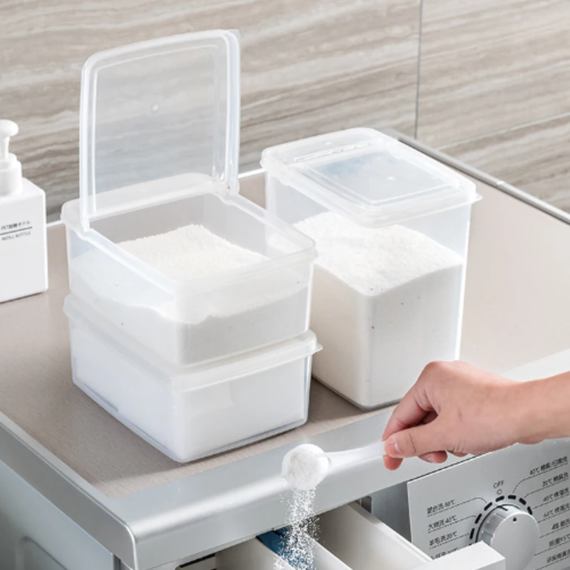 Washing Powder Box Condensed Bead Storage Box Baking Soda Storage Jar Flip Lid Sundries Small Box Grain Storage Box