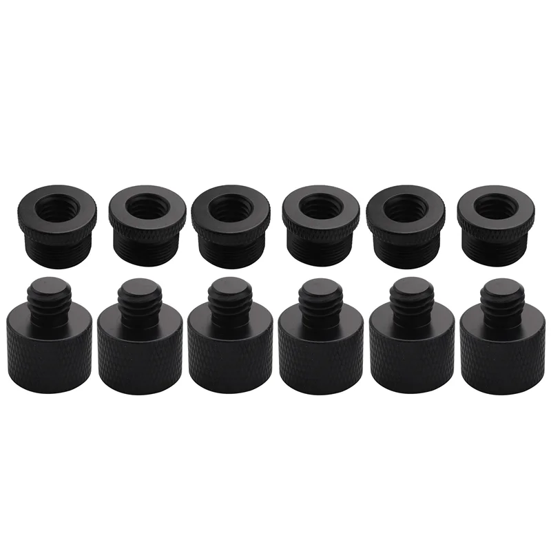 12 Buah Adaptor Ulir Mikrofon 5/8 Betina Ke 3/8 Jantan dan 3/8 Betina Ke 5/8 Jantan Ulir Adaptor Sekrup untuk Dudukan Mikrofon-VVNB