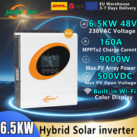 Jsdsolar 6.5KW 48V Hybrid Solar Inverter 220VAC Off/On Grid Dual AC Output Input Pure Sine Silent Inversor 120A 9000W For Home