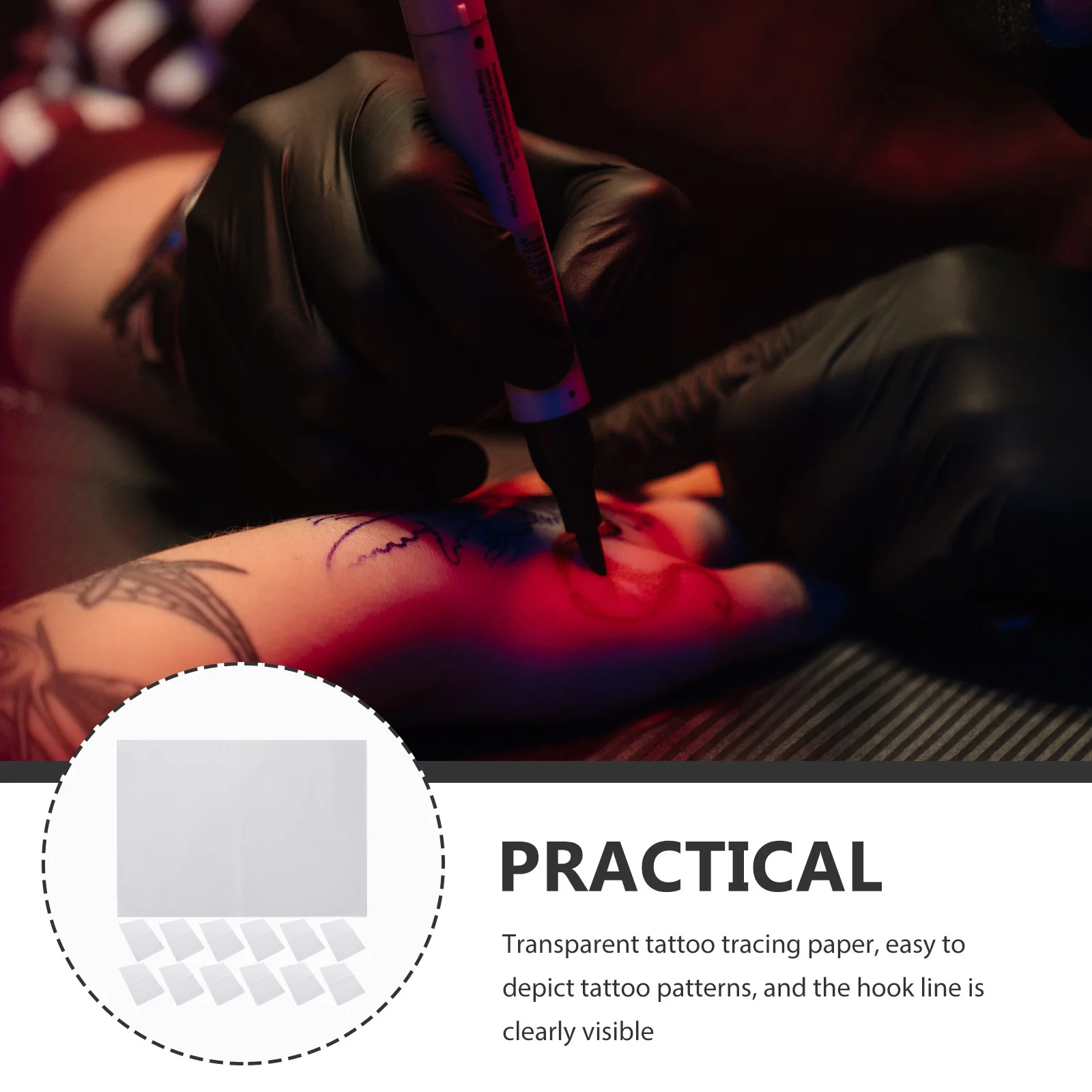 

25 шт. прозрачная калька для использования в татуировке с копировальными машинами, устойчивый к размазыванию материал для рисования для точного переноса кожи