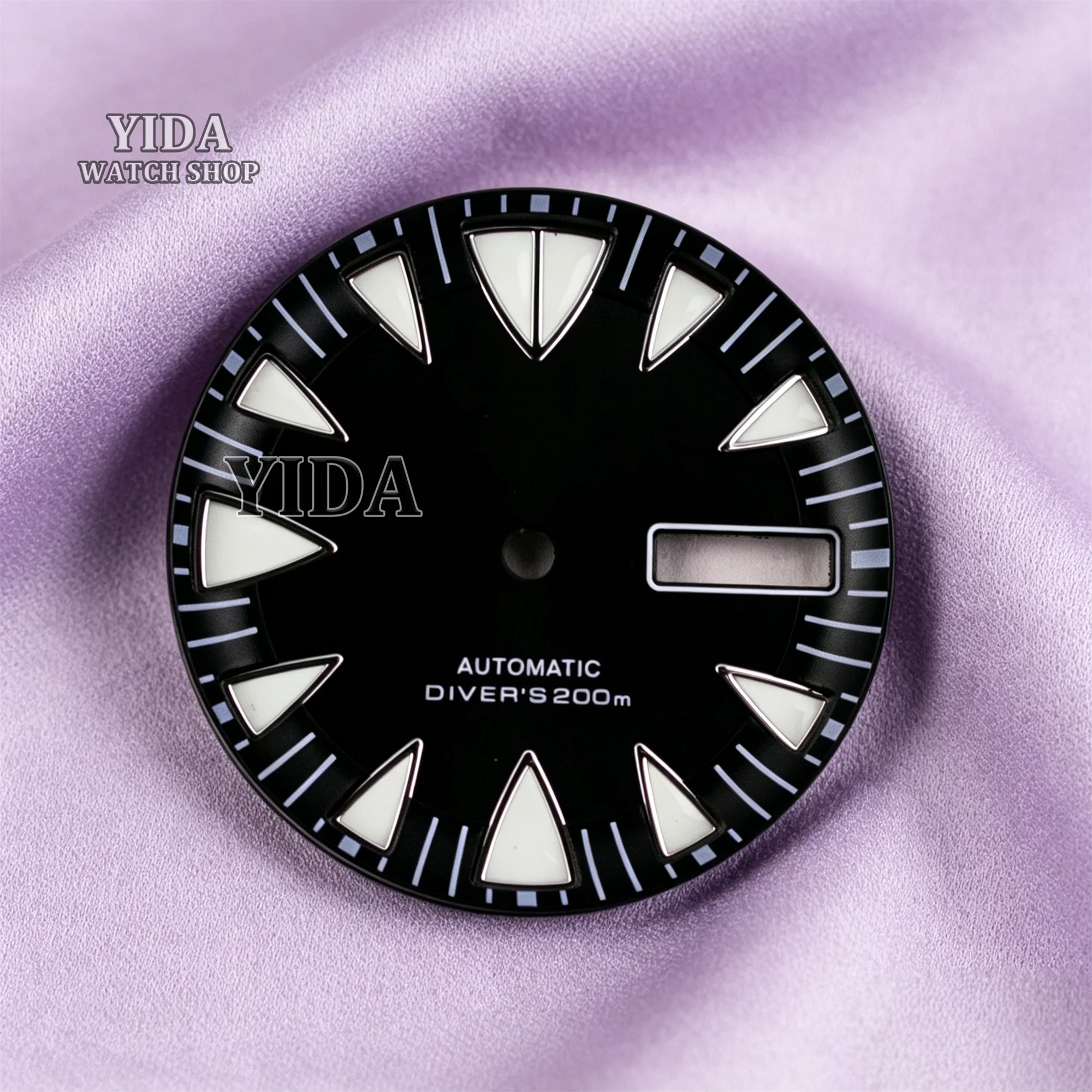 NH36 Watch Dial 28.5mm Luminous Dial Monster Tooth Style Design Suitable for NH36A/4R Movement Watch Modification Repair Tools