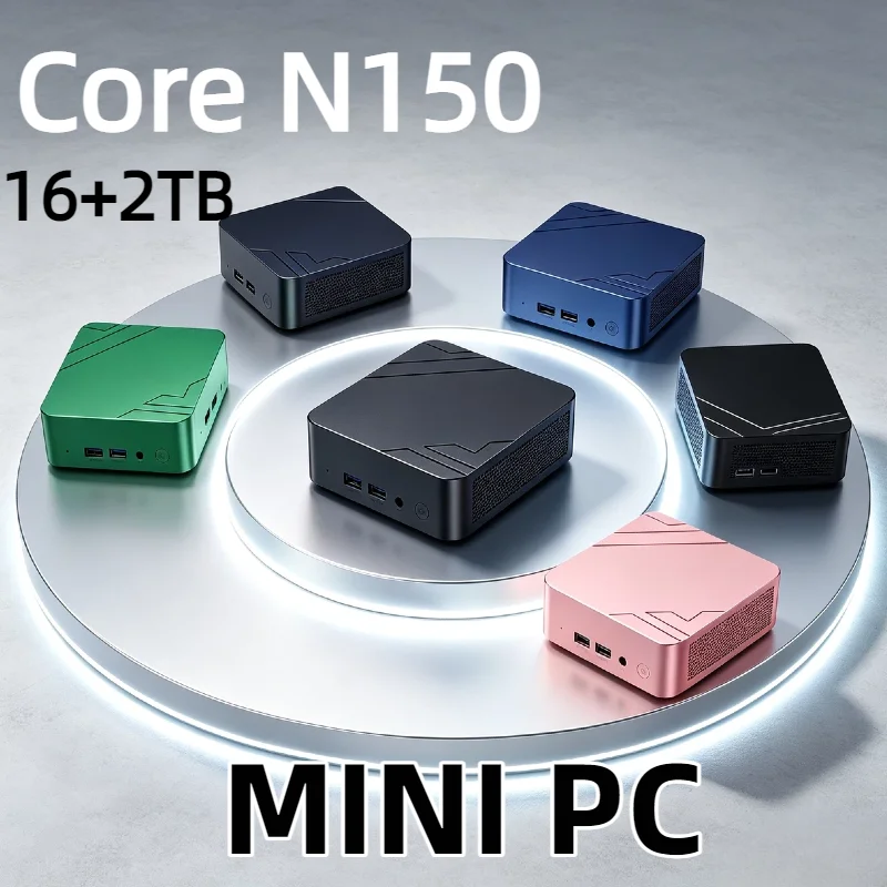 2026 High Performance Mini PC Intel Core N150 Small Pocket Computer 16GB RAM 1/2TB SSD WIFI6 BT5.2 4K Desktop PC Gaming Computer