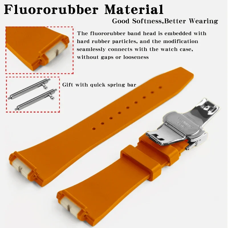 سوار ساعة fluorubber لـ GM ، سوار معصم بديل بإبزيم ، سوار رياضي ، حزام GA-Mod ، GA2110