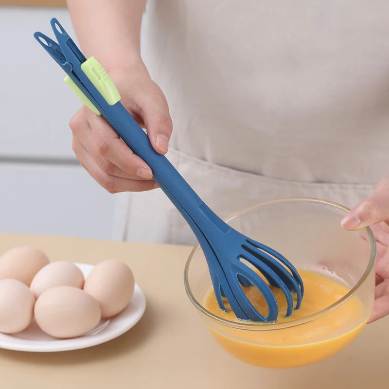 Manual Egg Beater And Whisk - Egg Mixer, Hard Boiled Egg Turner, Food Tongs, And Cream Whipper For Baking And Cooking