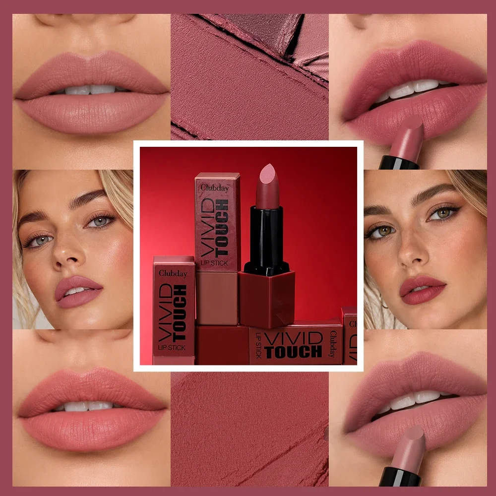 3‑Pack Velvety Matte Lipstick Set, Nude Shades, Non‑Drying, Long Lasting Fade‑Resistant, Portable Women Daily Lip Makeup