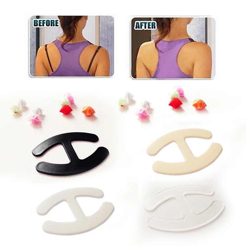 H-Shaped Invisible Bra Buckle Clips, Ajuste Perfeito, Casamento Bra Strap, Titular, Acessórios Roupa Interior Aleatória, 3Pcs por lote