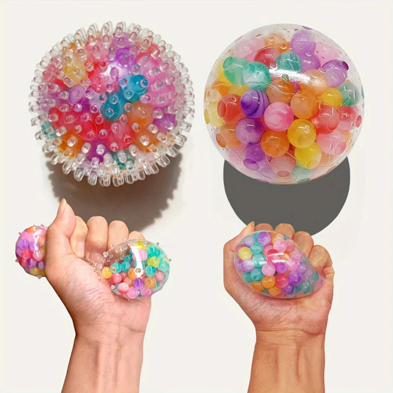 

2pcs Squishy Stress Balls - Colorful Fidget Toys for Adults, Perfect for Party Favors, Birthday Gifts & Goodie Bag Fillers