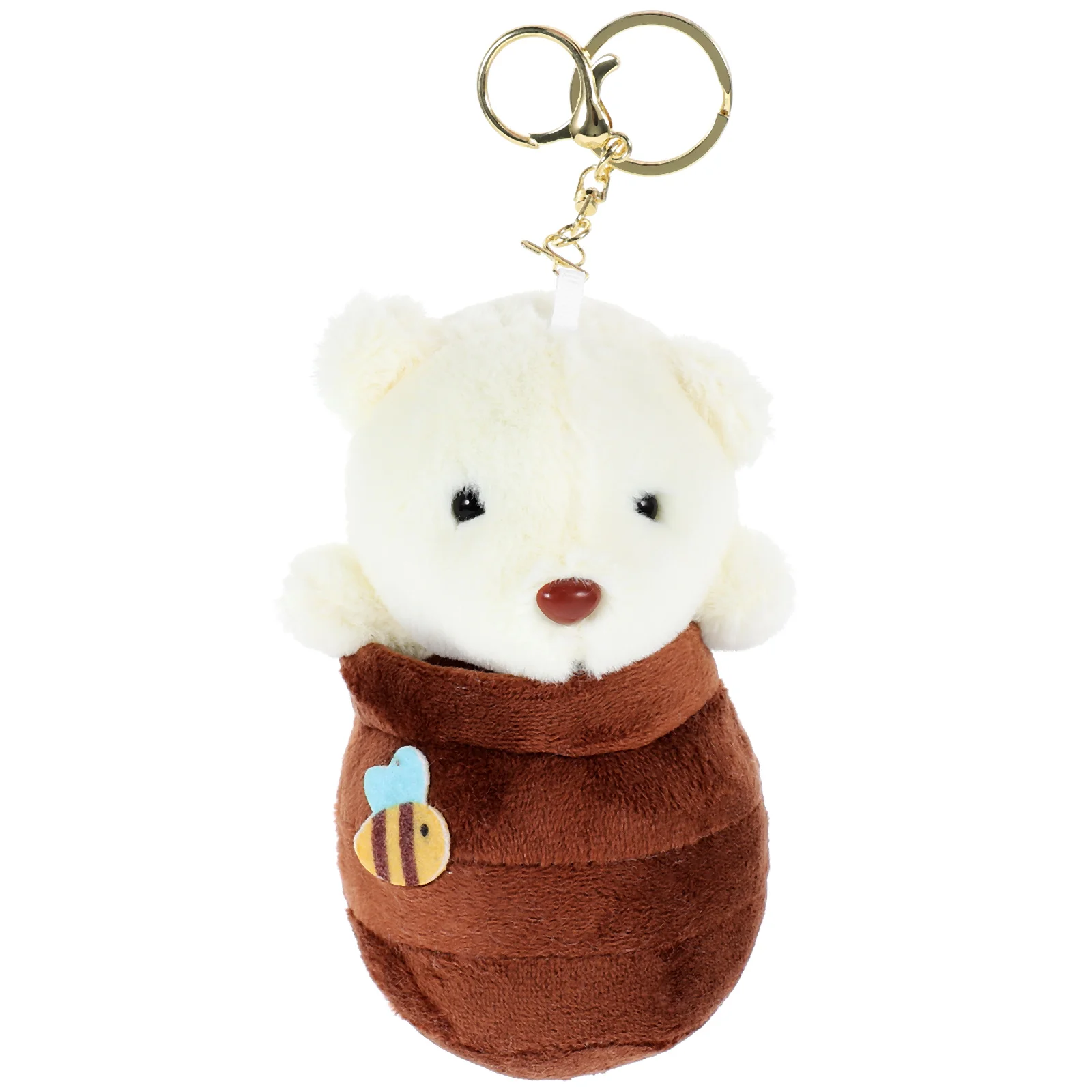 Plush Cartoon Bear Hanging Keychain Stuffed Bear Keyring Bag Purse Hanging Ornament Plush Bear Keychain