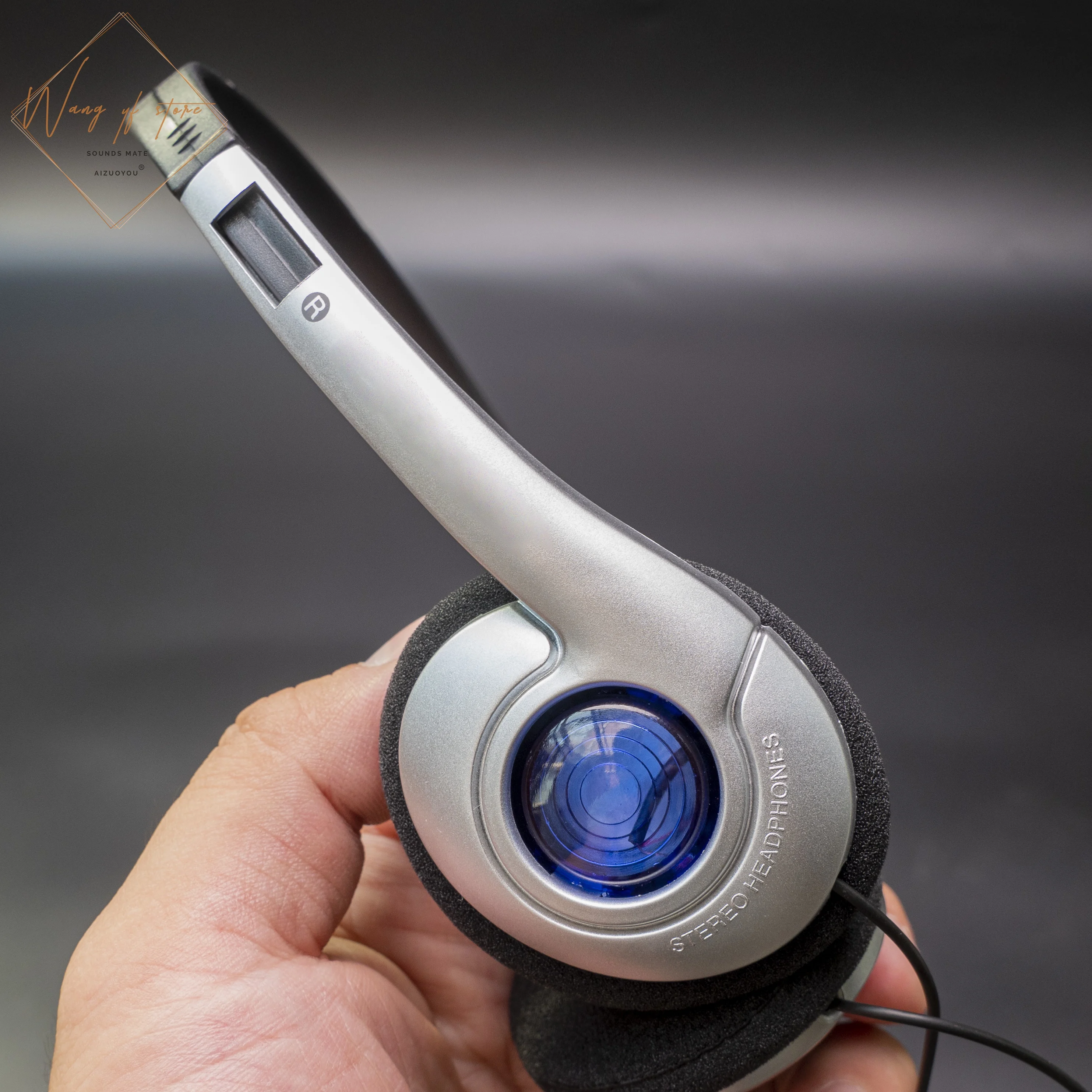 Compact Retro Headset Com Microfone, Auscultadores Estilo Japonês, Preto Prata, INS Moda, Estoque Anos 80