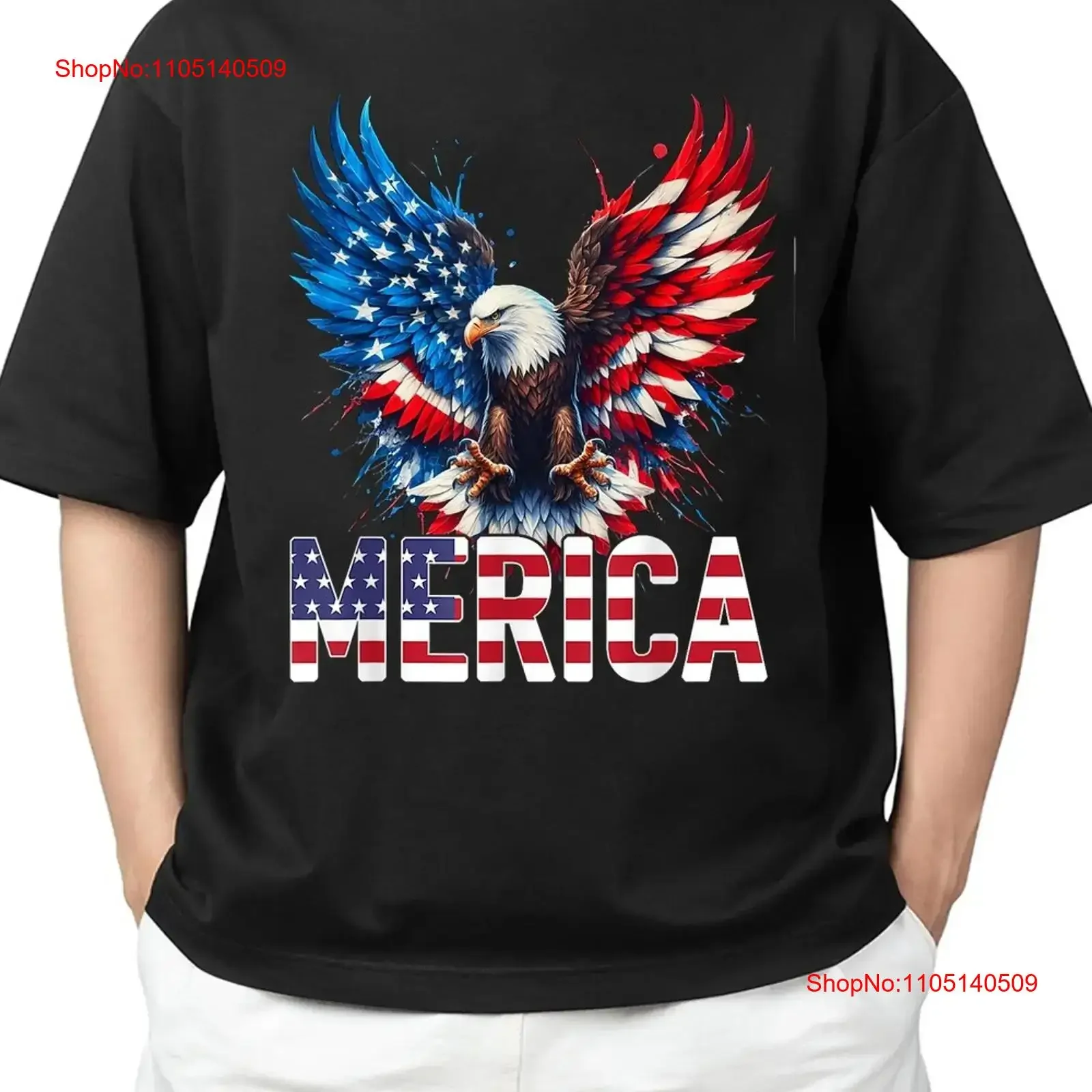 

Patriotic USA Eagle Of Freedom 4th July T Shirt Fit for S 4XL vintage Washed Unisex Stretched designer clothes Breathable