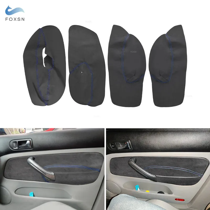 

Car Styling Suede Leather Interior Door Panel Armrest Handle Cover Trim For VW Golf 4 MK4 Bora Jetta 1998 1999 2000 - 2005 LHD