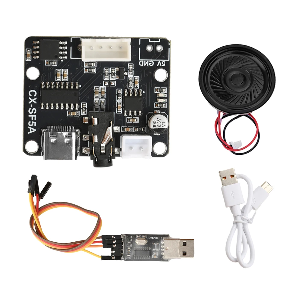 Voice Playback Module Board DC 3.3-5.2V SF5A Seriële Poort Controle Mp3 Voice Chip Module Microcontroller Controle triggers ﻿