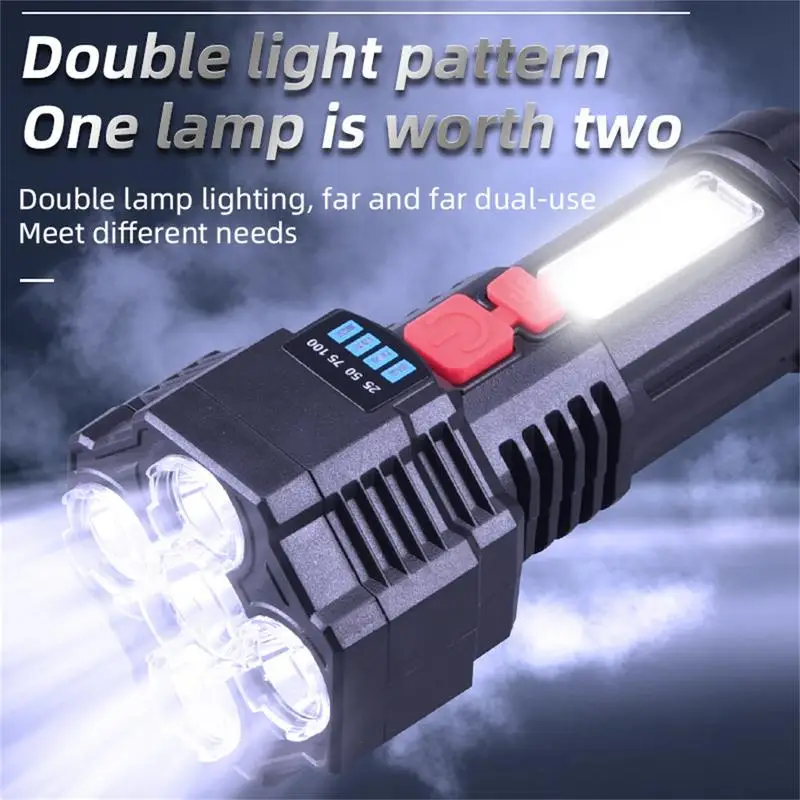 Flashlights High Lumens Rechargeable Handheld LED Flashlights Waterproof Flash Light Adjustable Brightness High Lumen Flashlight