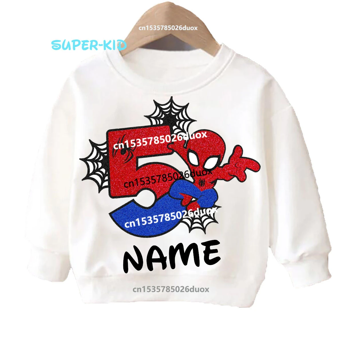 Kid 1 2 3 4 5 6 7 8 Marvel Spiderman Birthday Girl Sweatshirt New Autumn Winter Spiderman Personalize Name Birthday Boy Hoodies