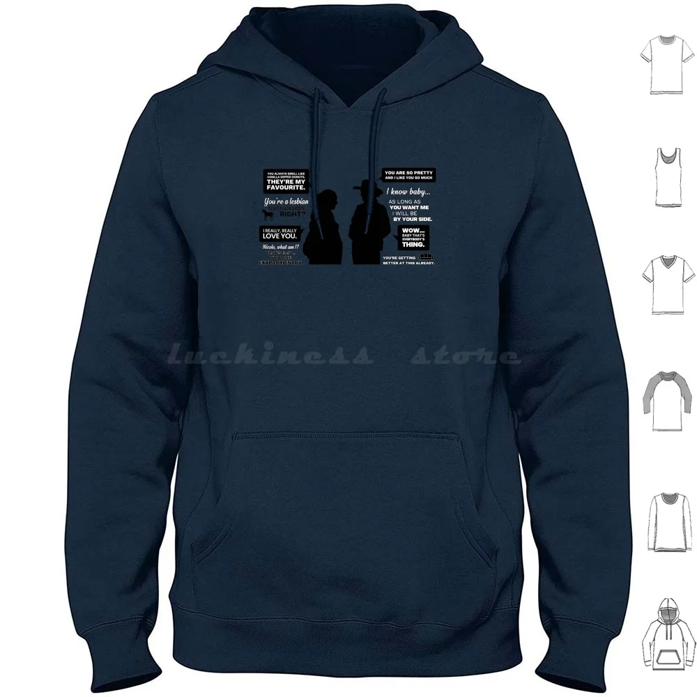 Wayhaught Silhouette Quotes Hoodie Cotton Long Sleeve Wynonna Earp Wayhaught Kat Barrell Katherine Barrell Provost