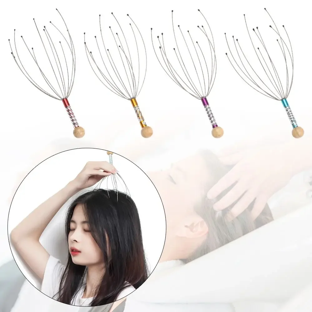 Stainless Steel Spa Headache Blood Circulate Octopus Scalp Stress Relaxing Claw  Massager