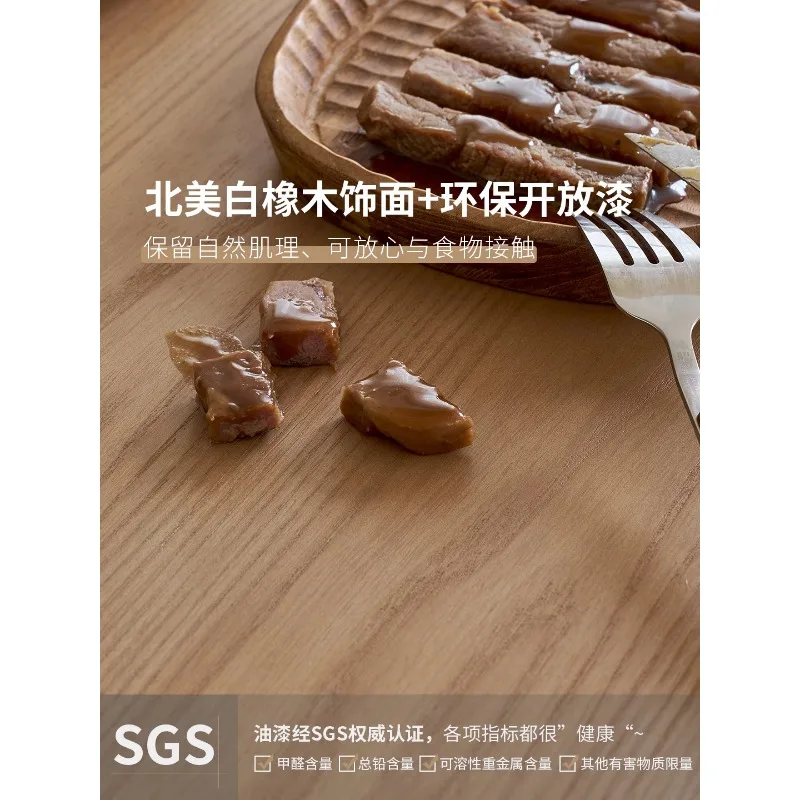 Dining table, original French cream style retro solid wood dining table and chair combination log color table