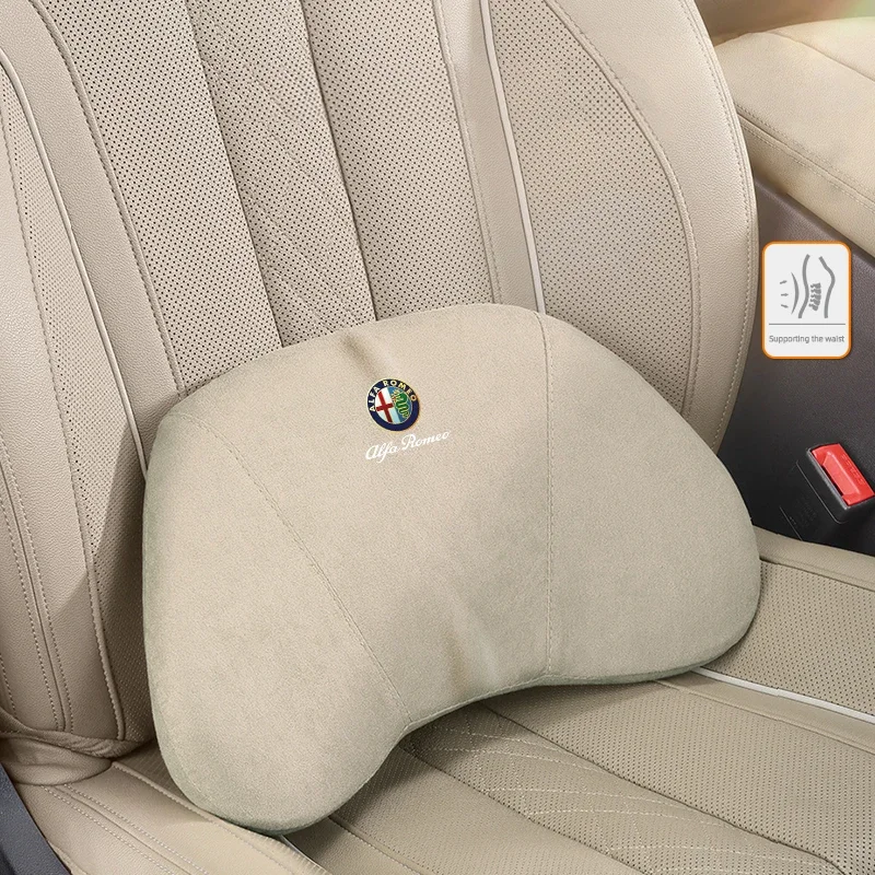 Hub Caps Car Neck Protection Pillow Headrest Memory Cotton Lumbar Support For Alfa Romeo 156 159 147 4C 8C 166 Giulia Giulietta