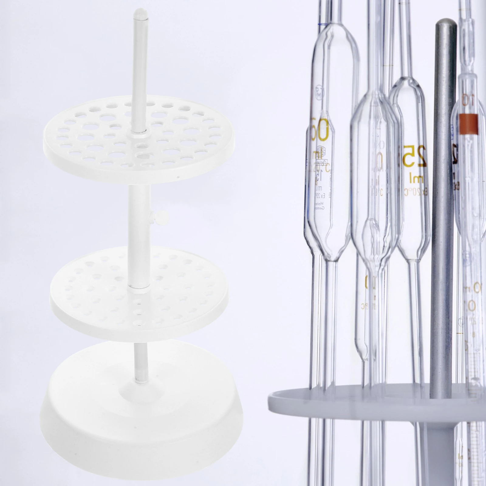 

Plastic Pipette Round Stand Holder Laboratory Vertical Bracket Graduated Rack Universal Equipment Rotatable Space-Saving Stable