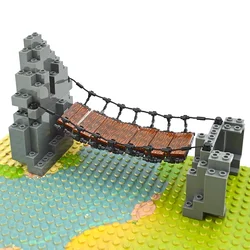 MOC Building Blocks Construction Set DIY Bricks Drawbridge Mountain Rock Panel Rockery Hill Bridge Accessories Creative Toys