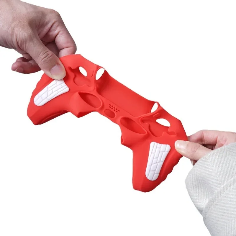 Силиконовый чехол для контроллера PS5, противоскользящий, устойчивый к поту защитный чехол с наклейками на сенсорную панель и ручками для большого пальца