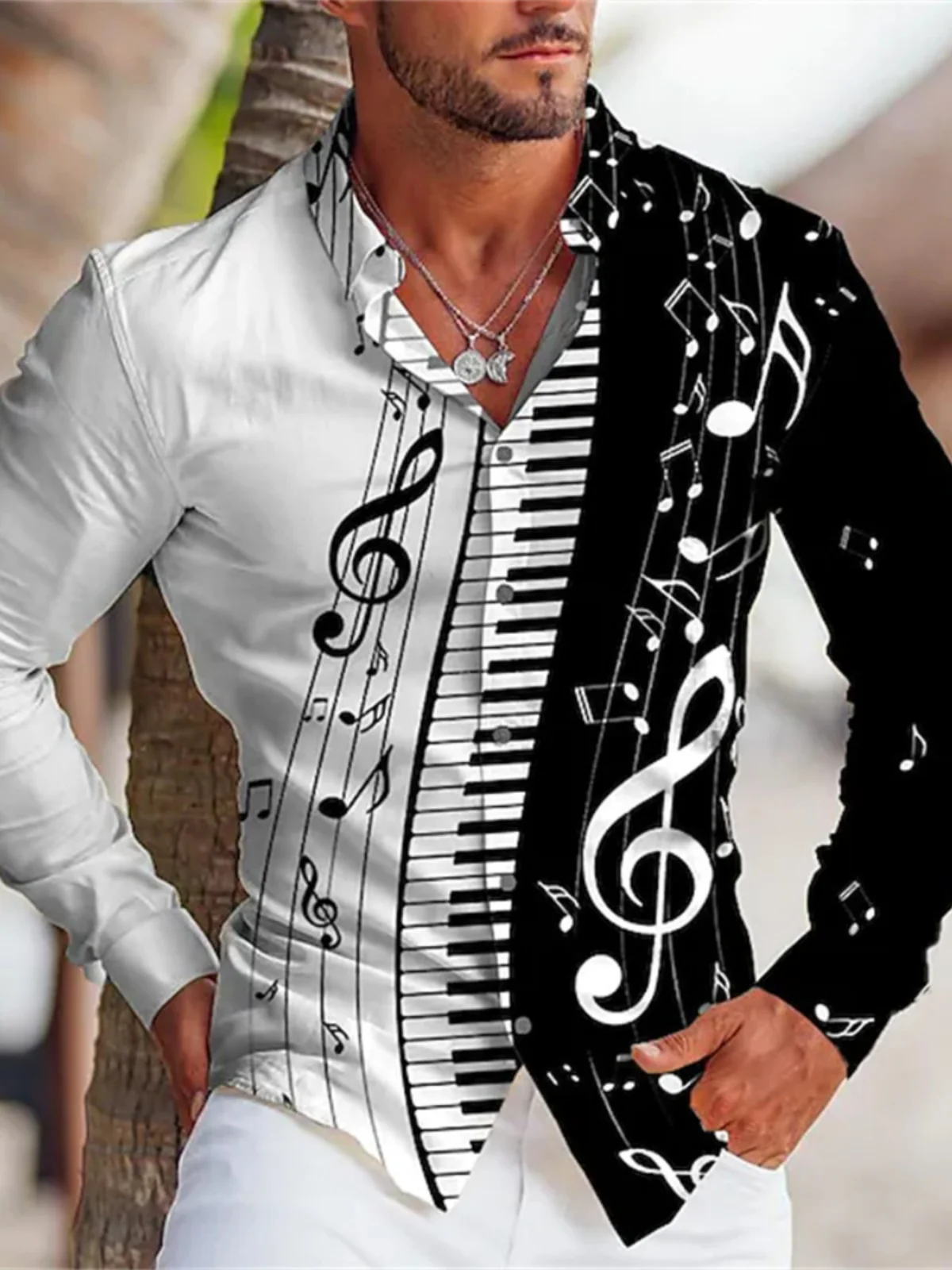 

Casual Digital Print Long Sve irt Stand Fit Youth ular Sle Moisture ng Breathable Other Material 00%