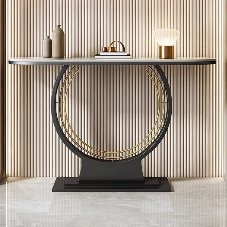 DSA light luxury rock slab entrance table, living room decoration against the wall, ultra-narrow end view table, corridor