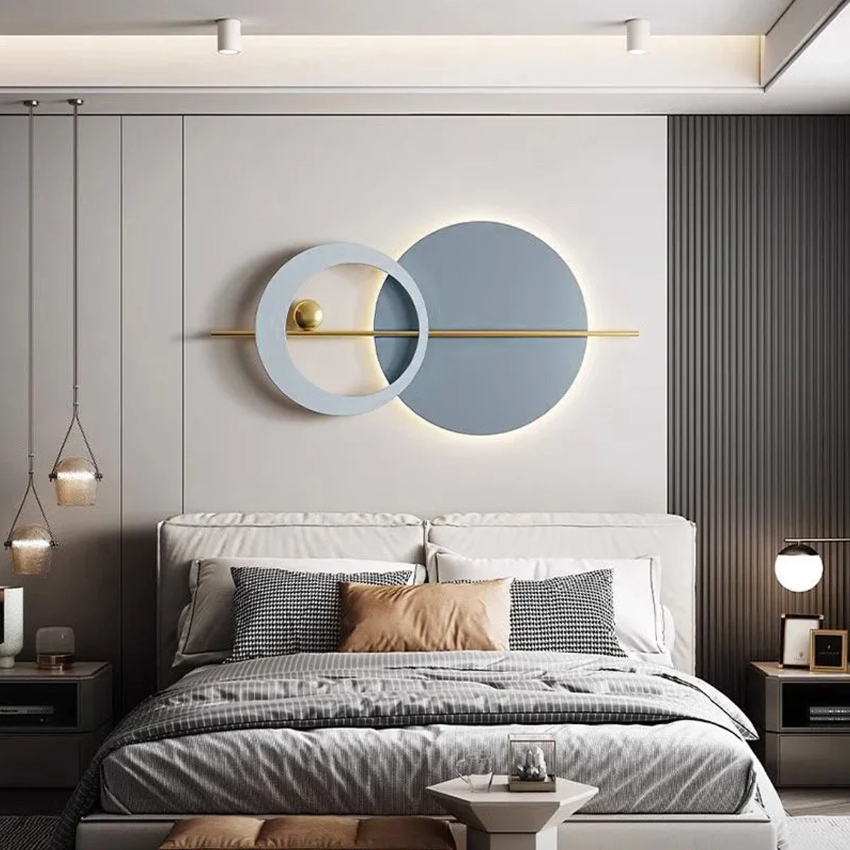 

Modern Minimalist Luxury Metal Iron Wall Lamp - 3D Wall Decor Light for Living Room & Bedroom