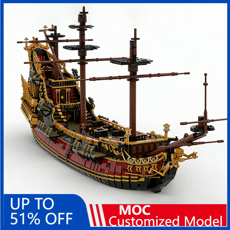 

8702 Pcs MOC Medieval Ships At Sea Modular Model DIY Building Blocks Technology Assembly Creative Type Toys Kids Birthday Gifts
