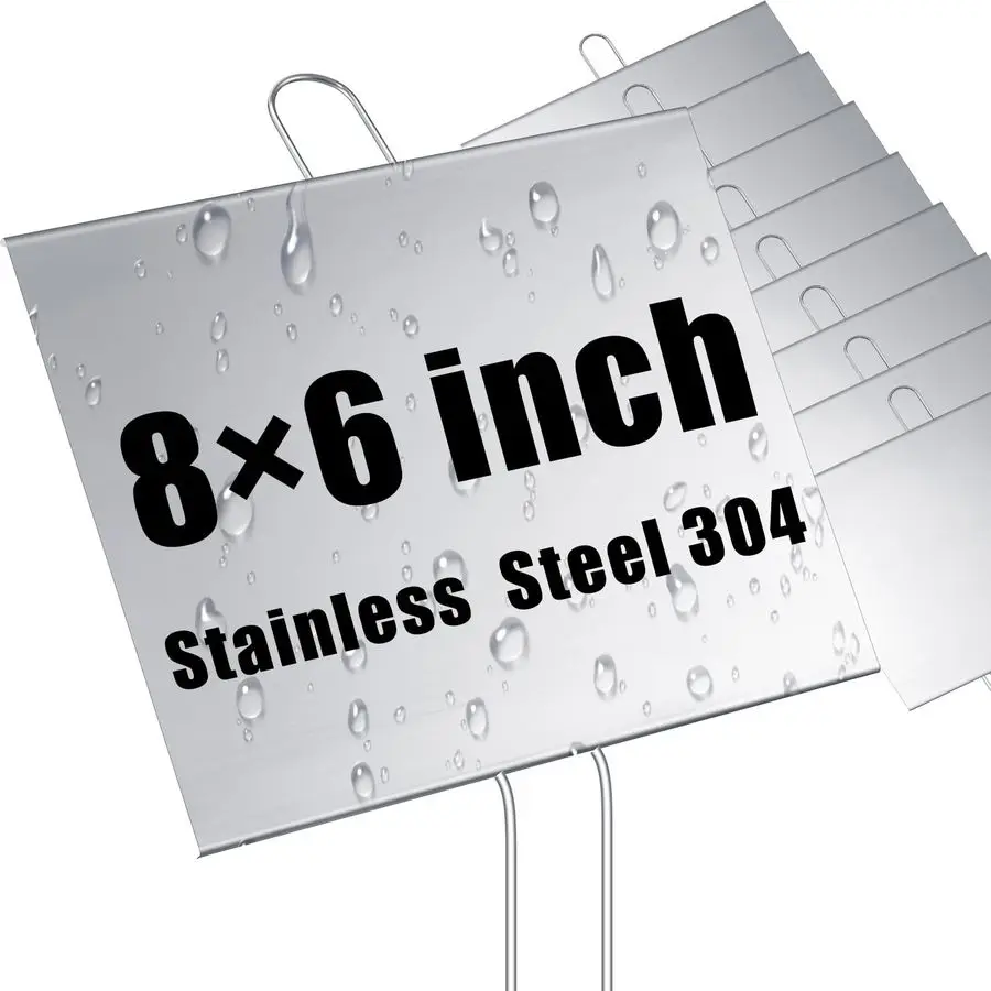 

12 больших металлических маркеров для садовых растений, 6x8 дюймов, с 13 колышками, всепогодные, водонепроницаемые, для использования на улице