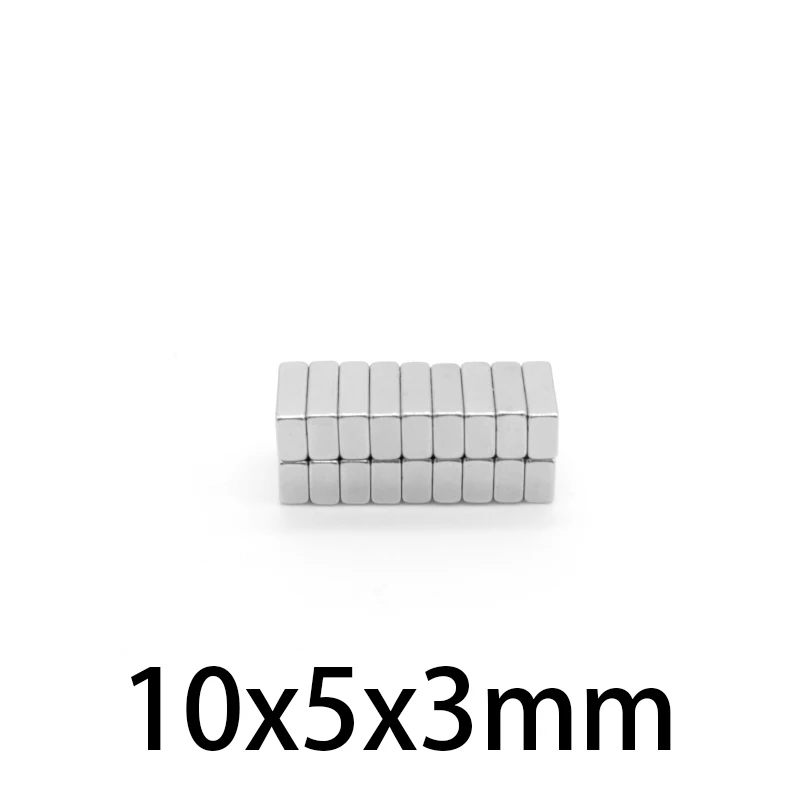 10x5x3mm supersterke vierkante magneet 10x5x3mm voor thuiskoelkasten, kantoren DIY 10x5x3mm