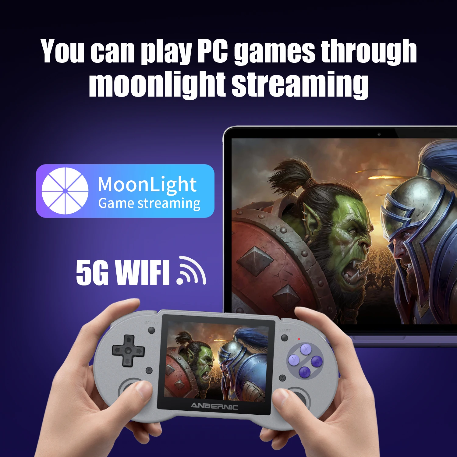 Anbernic RG353P وحدة تحكم ألعاب محمولة تدعم 5G WiFi 4.2 بلوتوث نظام التشغيل المزدوج أندرويد 11 نظام لينكس RK3566 رقاقة 64G 4452 ألعاب