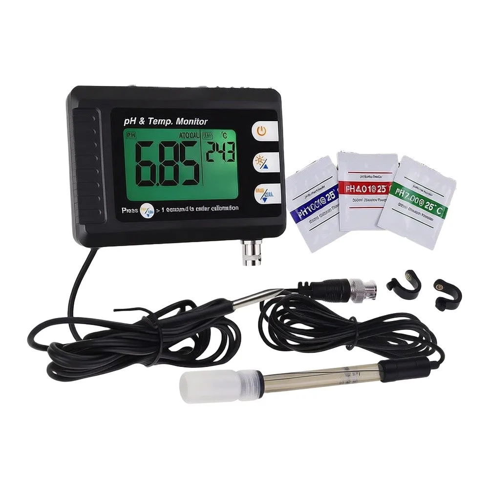 Automatic Temperature Compensation PH Water Analyzer Wall-mounted PH Meter Three-point Calibration Long Term Use Acidity Probe