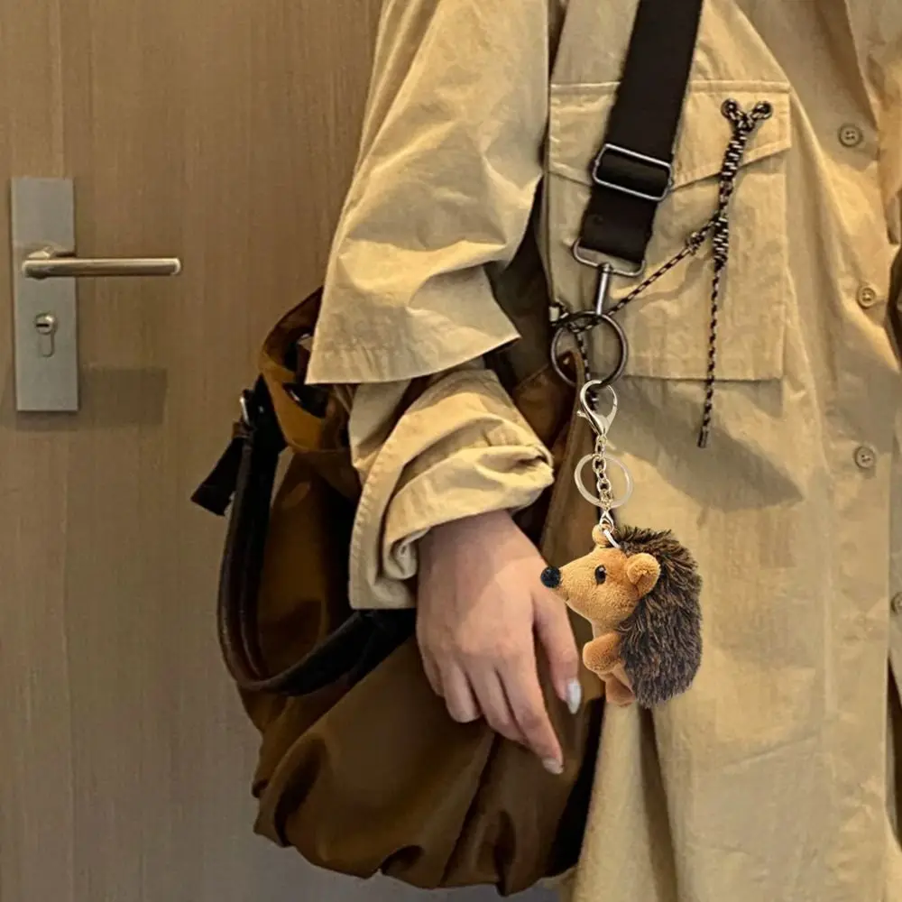 Soft Stuffed Hedgehog Keychain Small Pendant Plush Keyring Plush Pendant Adorable Design 10CM Creative Keychain Bags Key Chain