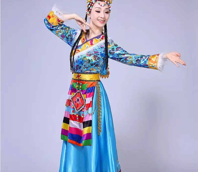 

Tibetan Dance Performance Costume Female Ethnic Minority Xizang Stage Costume